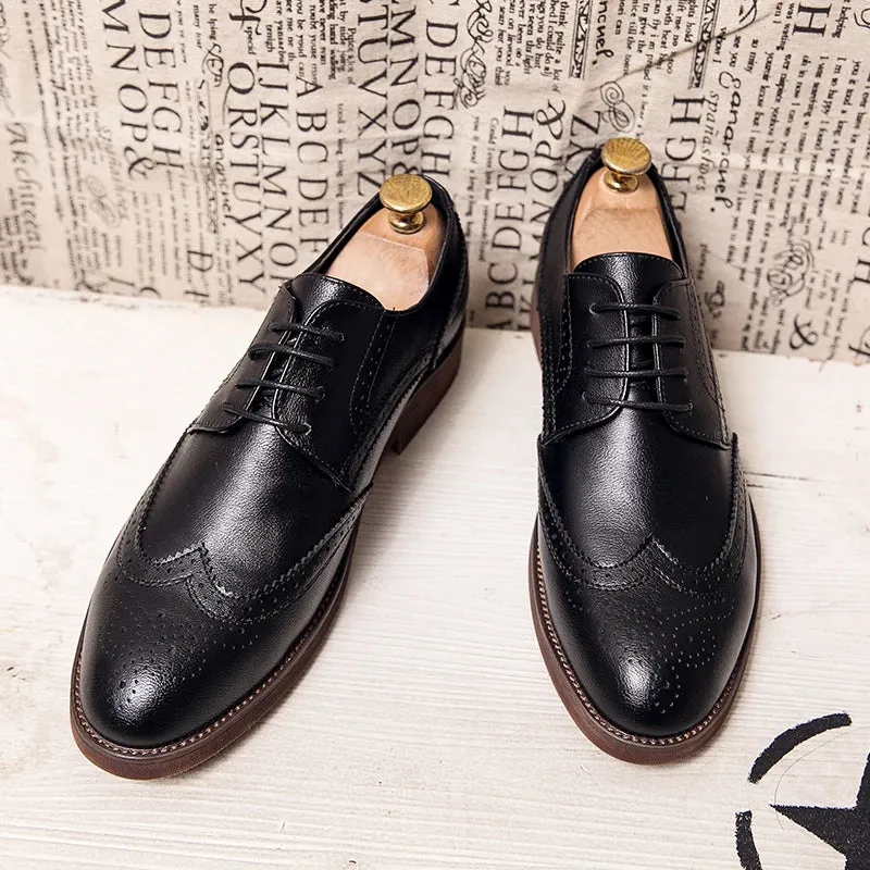 ClassicStep Herren Brogue-Lederschuhe