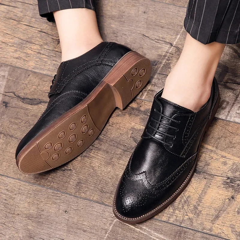 ClassicStep Herren Brogue-Lederschuhe