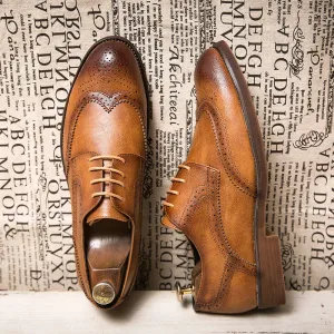 ClassicStep Herren Brogue-Lederschuhe