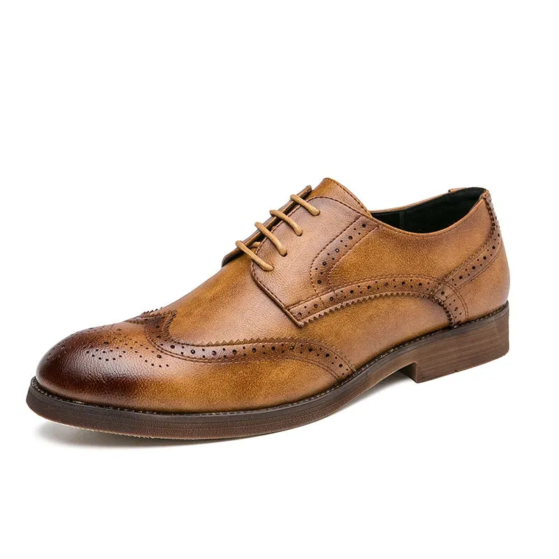 ClassicStep Herren Brogue-Lederschuhe