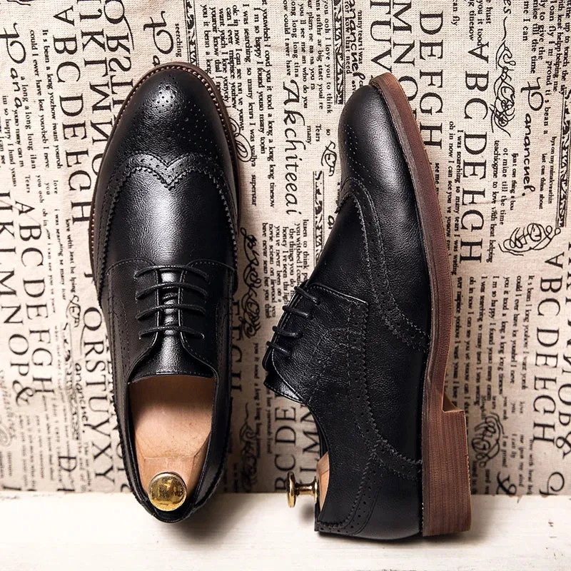 ClassicStep Herren Brogue-Lederschuhe