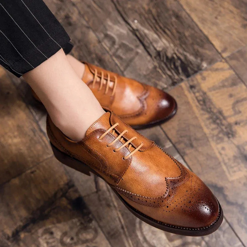 ClassicStep Herren Brogue-Lederschuhe