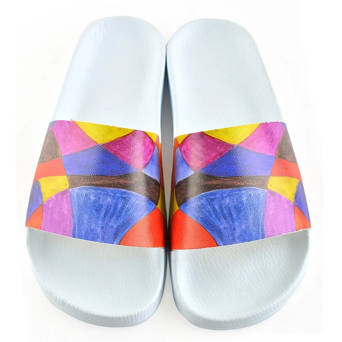 Colored Pastel Pattern Geometric Patterned Sandal - CAP107
