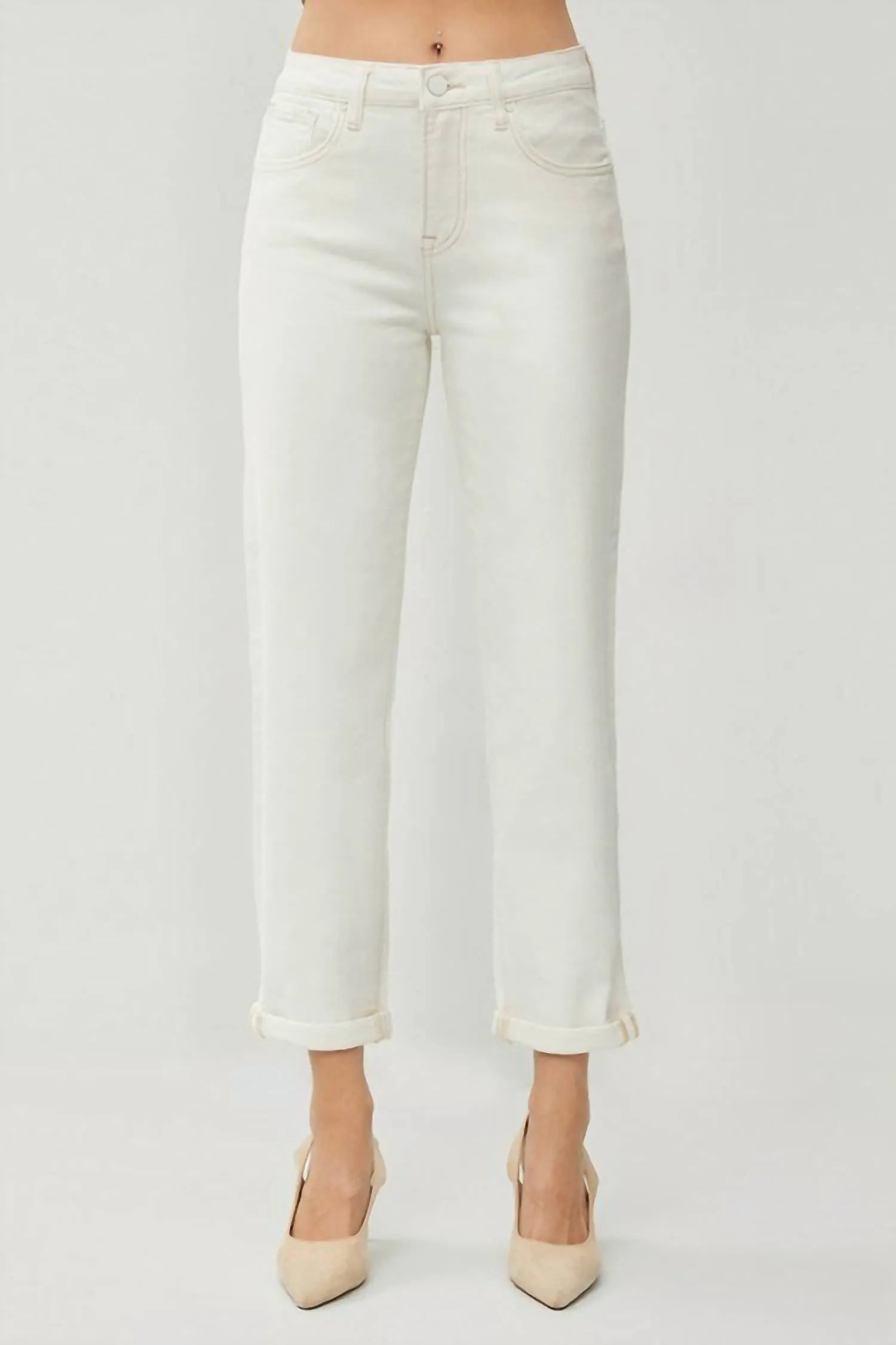 Corin High Rise Boyfriend Jeans In Cream