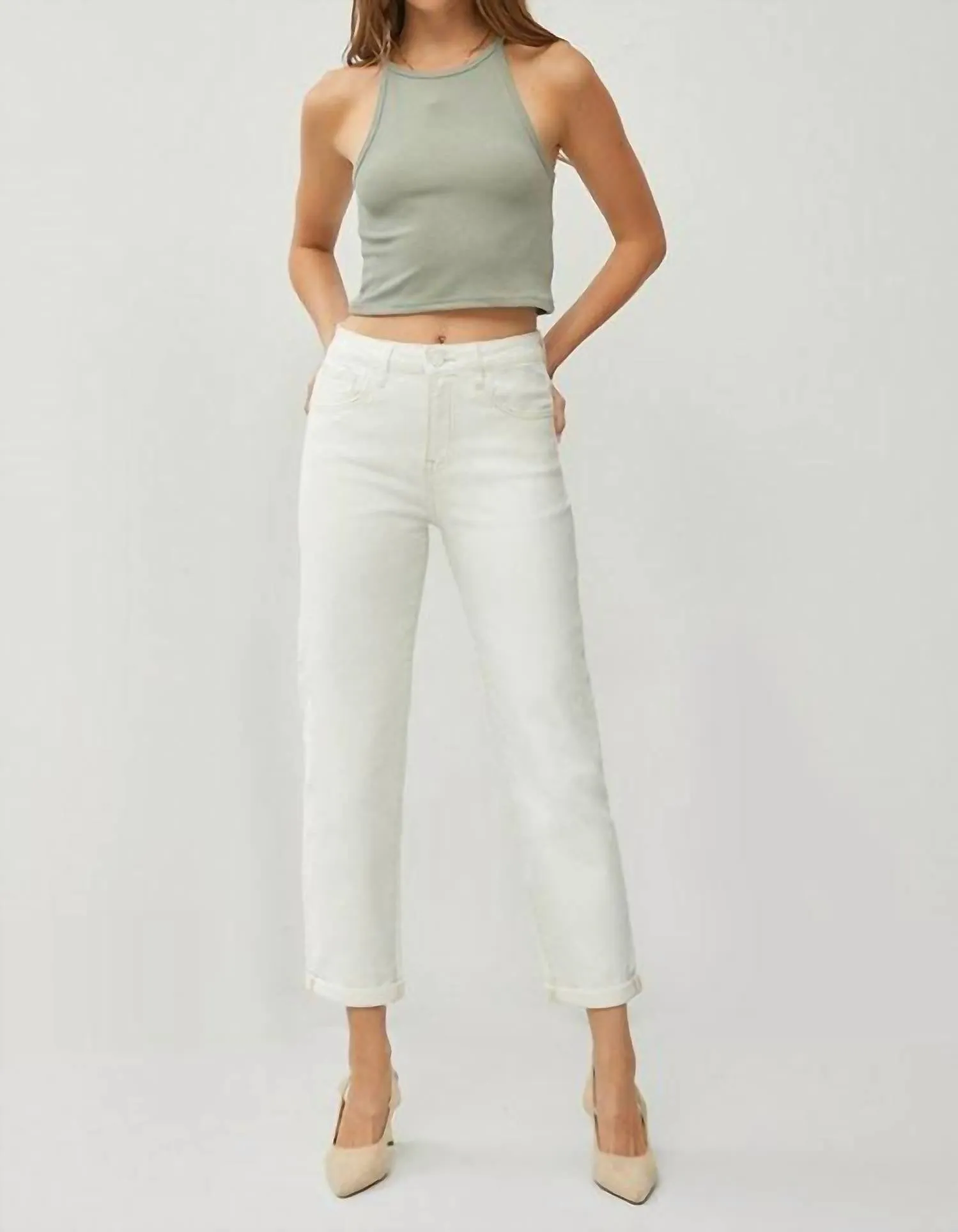 Corin High Rise Boyfriend Jeans In Cream