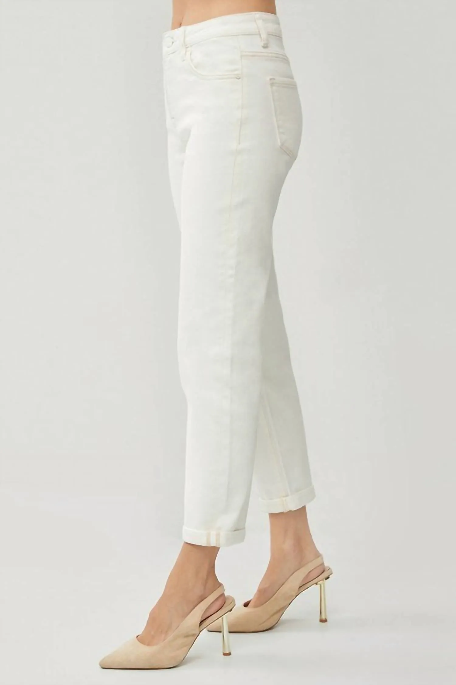 Corin High Rise Boyfriend Jeans In Cream