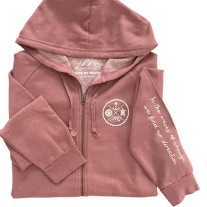 Crest Zip Hoodie BEACHY RED - your choice of saying