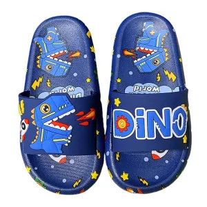 Dark Blue all over Dino theme Slip on Clogs, Summer/Monsoon all season Footwear for Toddlers & Kids