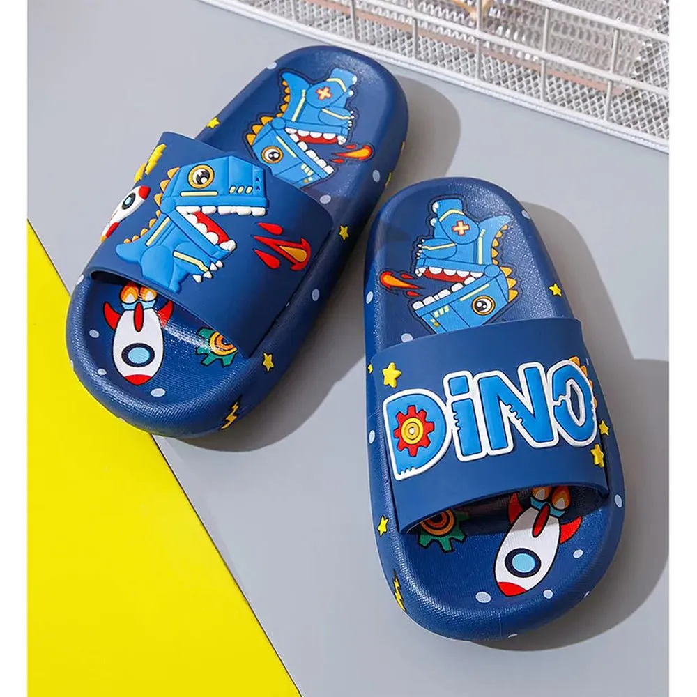 Dark Blue all over Dino theme Slip on Clogs, Summer/Monsoon all season Footwear for Toddlers & Kids