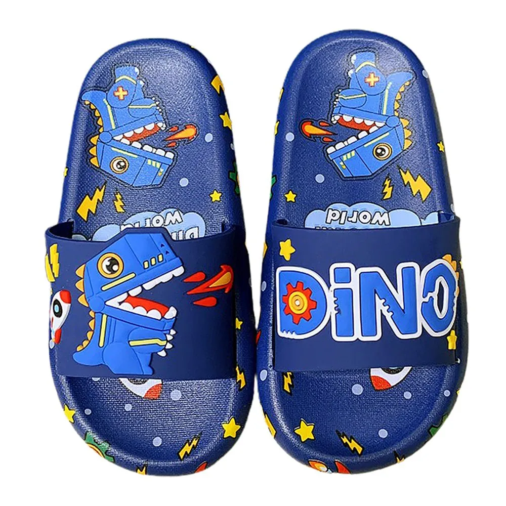 Dark Blue all over Dino theme Slip on Clogs, Summer/Monsoon all season Footwear for Toddlers & Kids