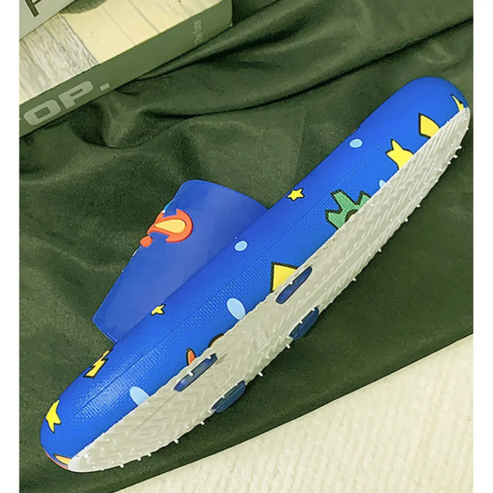 Dark Blue all over Dino theme Slip on Clogs, Summer/Monsoon all season Footwear for Toddlers & Kids