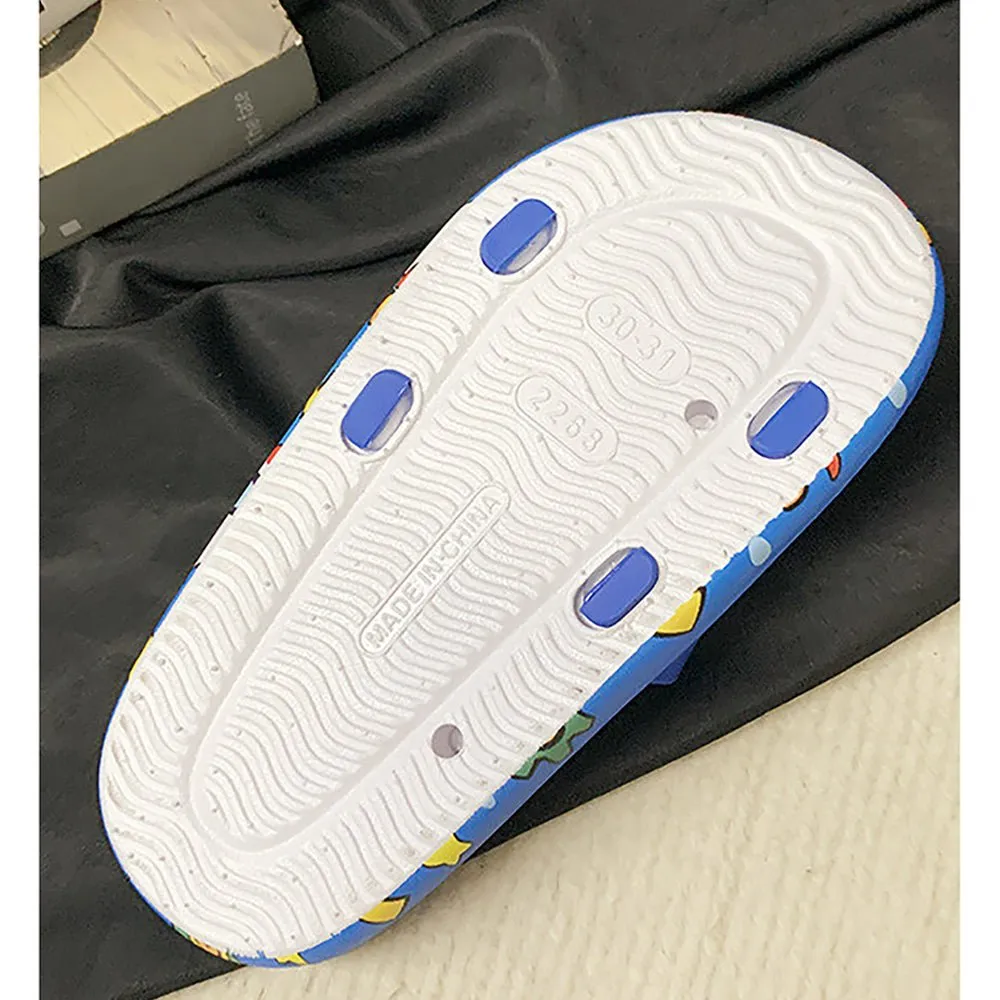 Dark Blue all over Dino theme Slip on Clogs, Summer/Monsoon all season Footwear for Toddlers & Kids