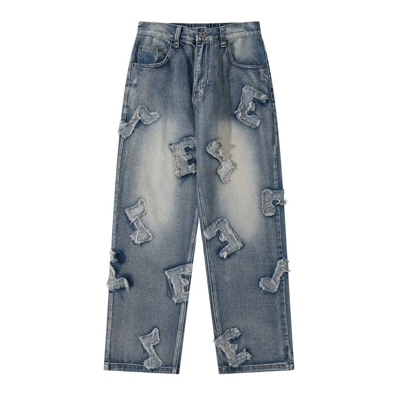 Deconstructed Letter Jeans