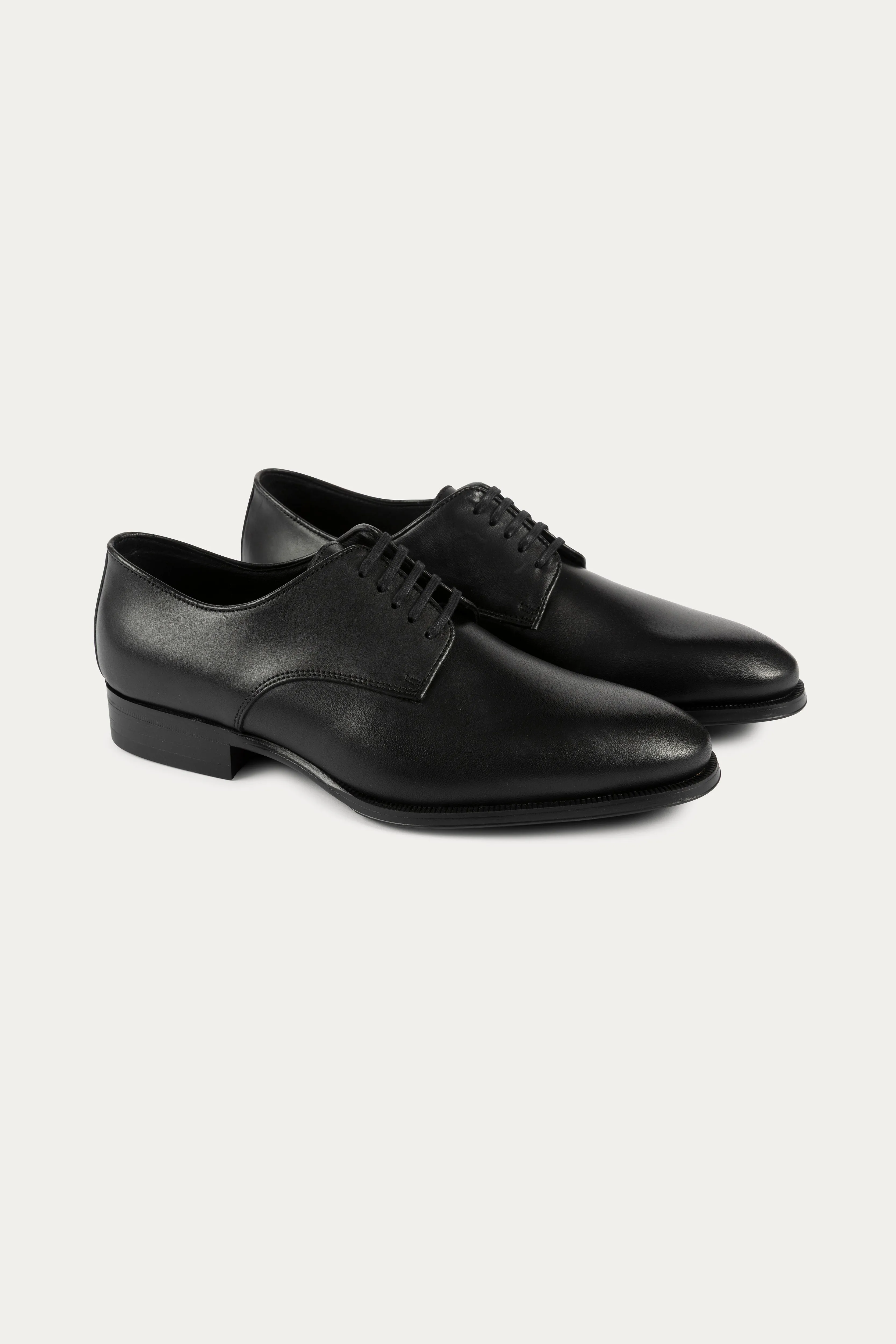 Derby Leather Dress Shoes in Black