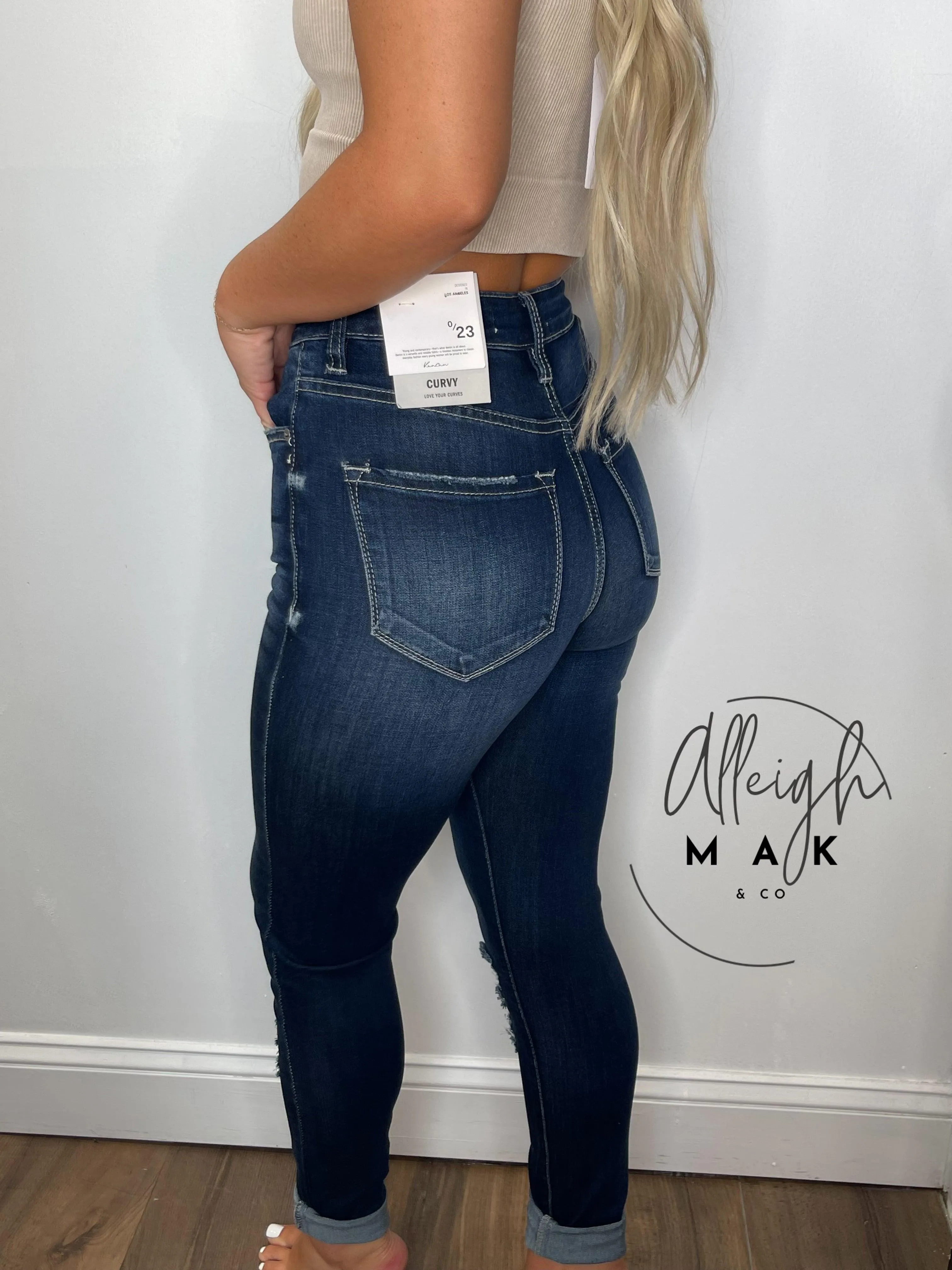 Distressed Dark Wash Jeans