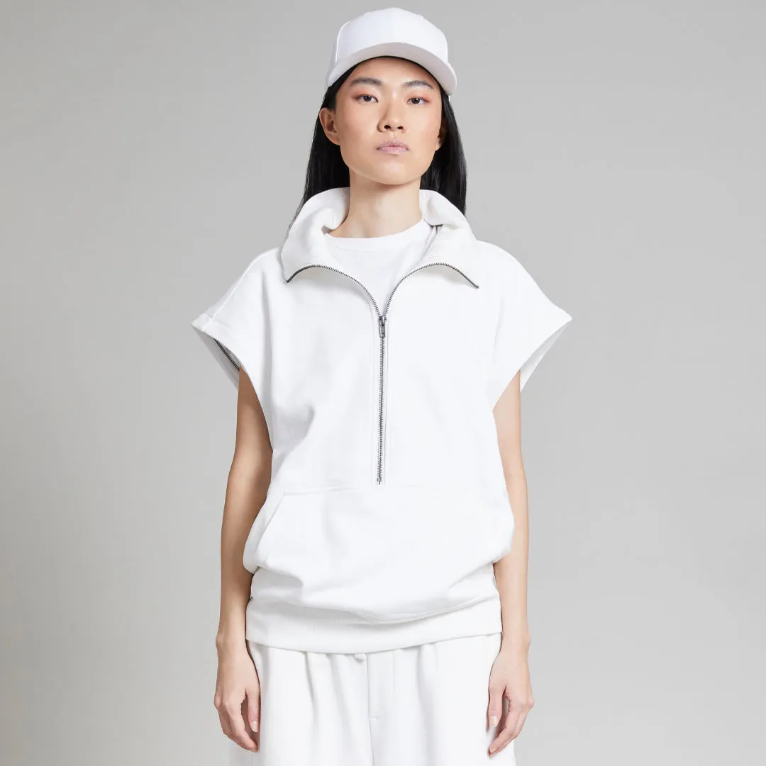 DREW CONVERTIBLE SLEEVE PULLOVER IVORY