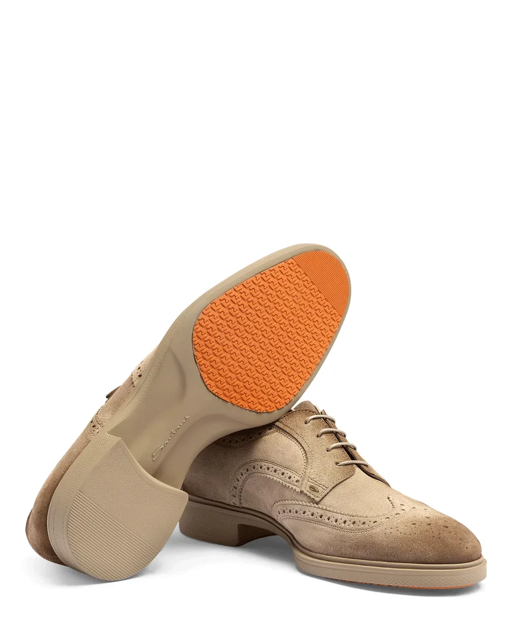 Easy Brogue Suede Laceup in Brown