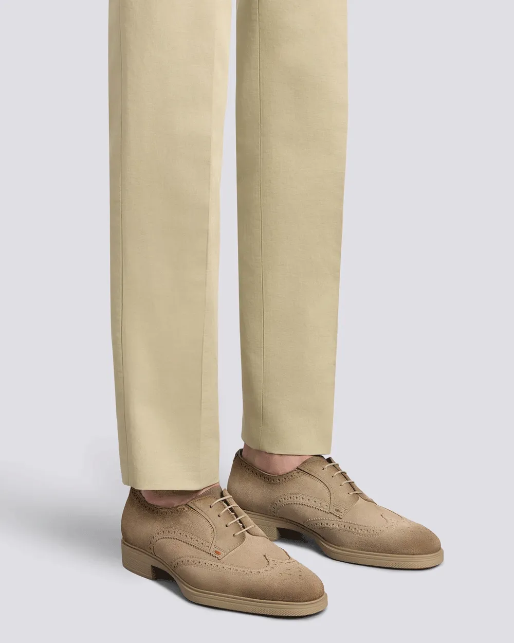 Easy Brogue Suede Laceup in Brown
