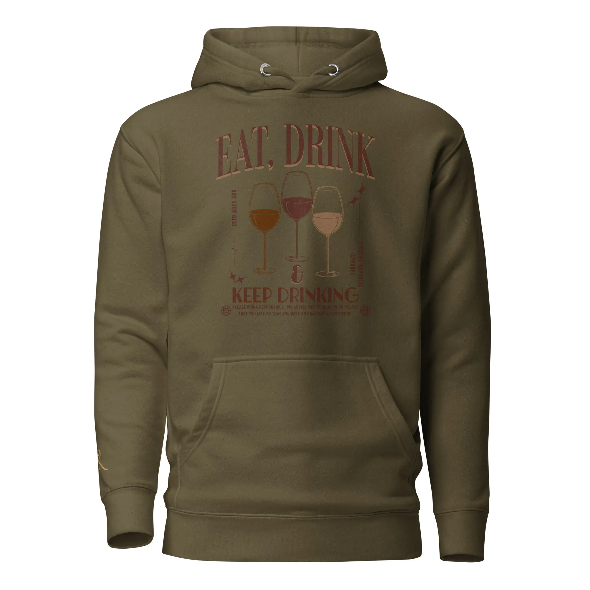 Eat, Drink, Repeat - Unisex Graphic Hoodie Pullover