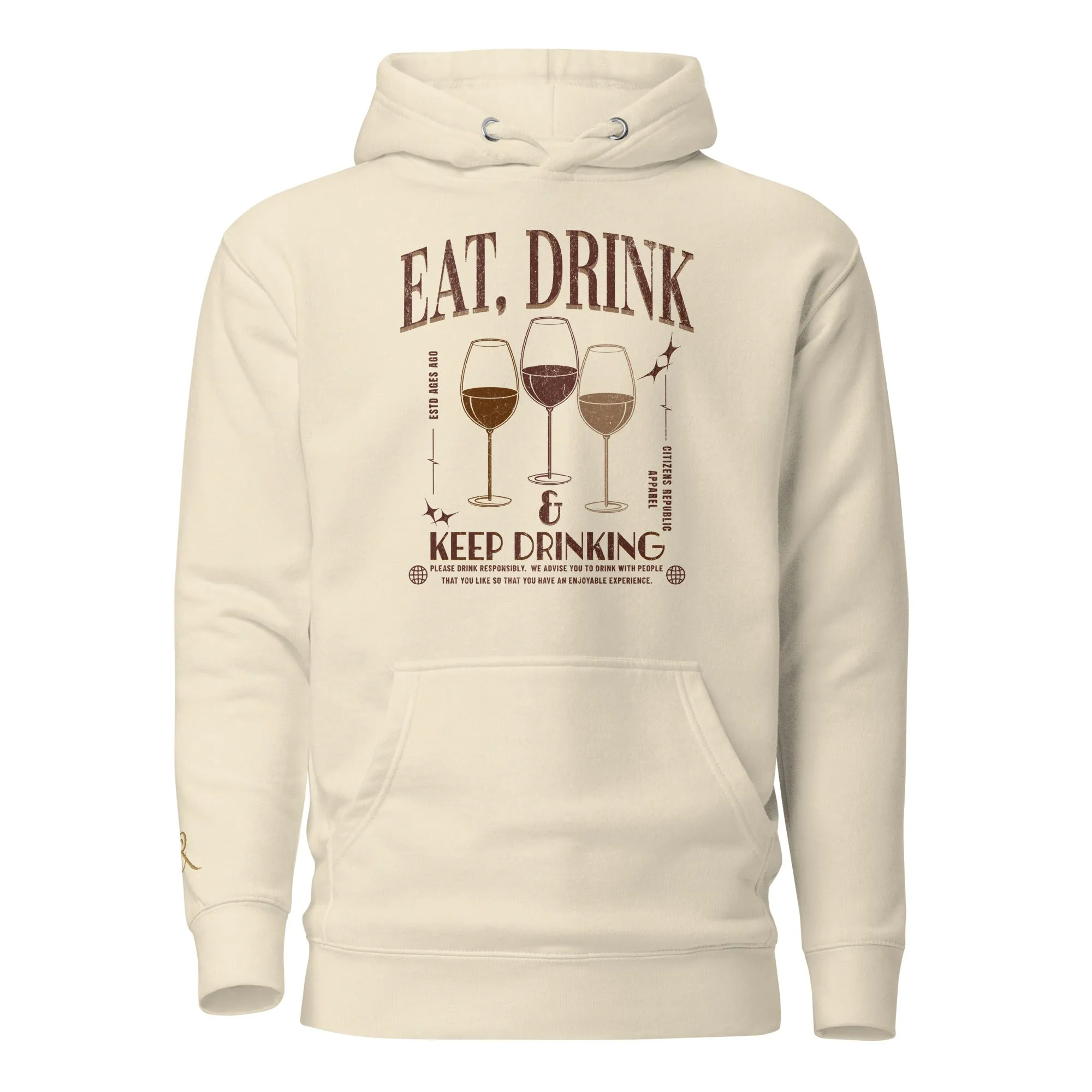 Eat, Drink, Repeat - Unisex Graphic Hoodie Pullover