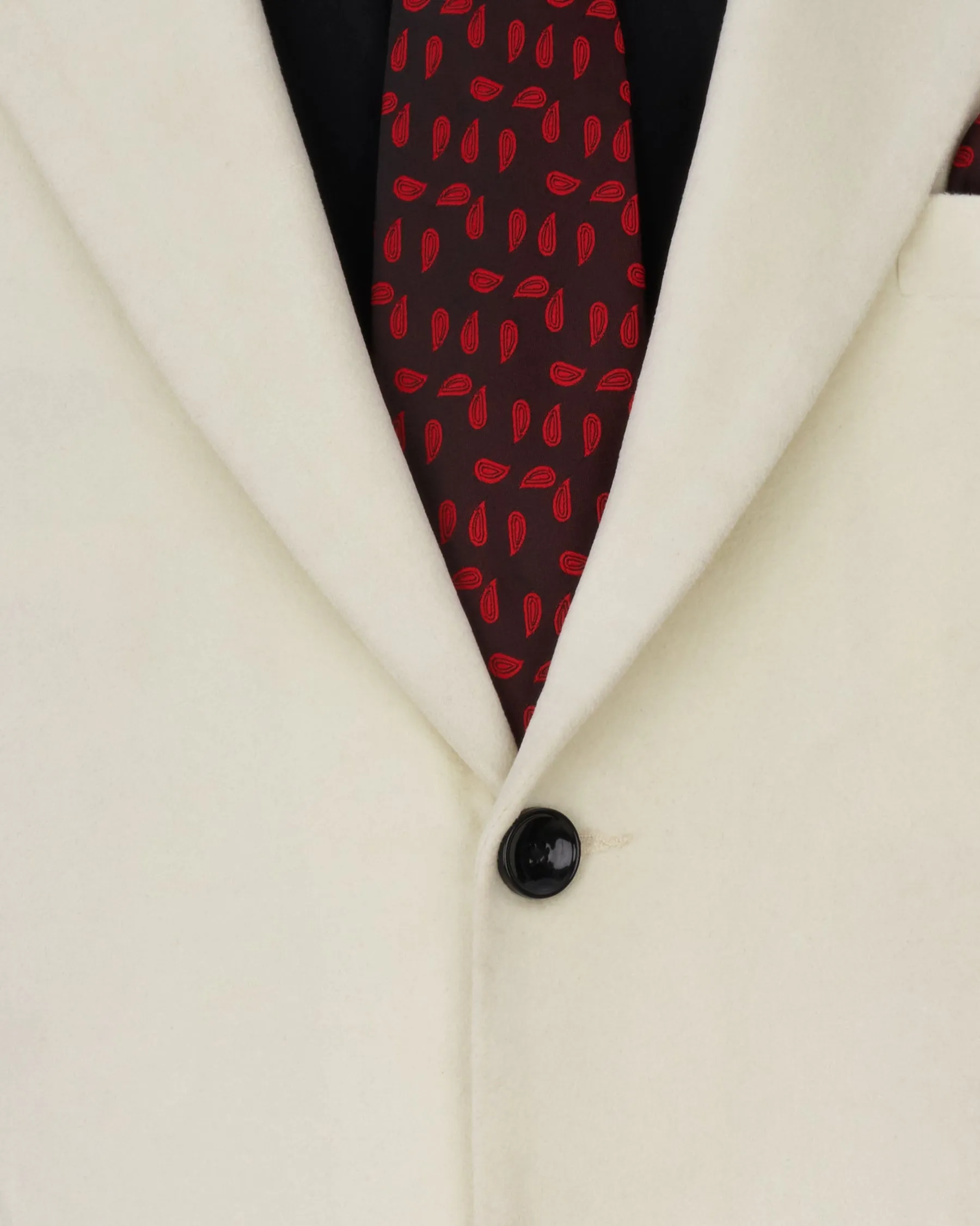 Eggshell Cream Single Breasted Premium Velvet Designer Blazer