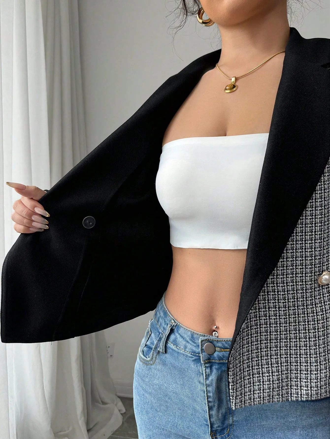 Elenzga Blazer Elegante para Mujer en Cherry Vibes
