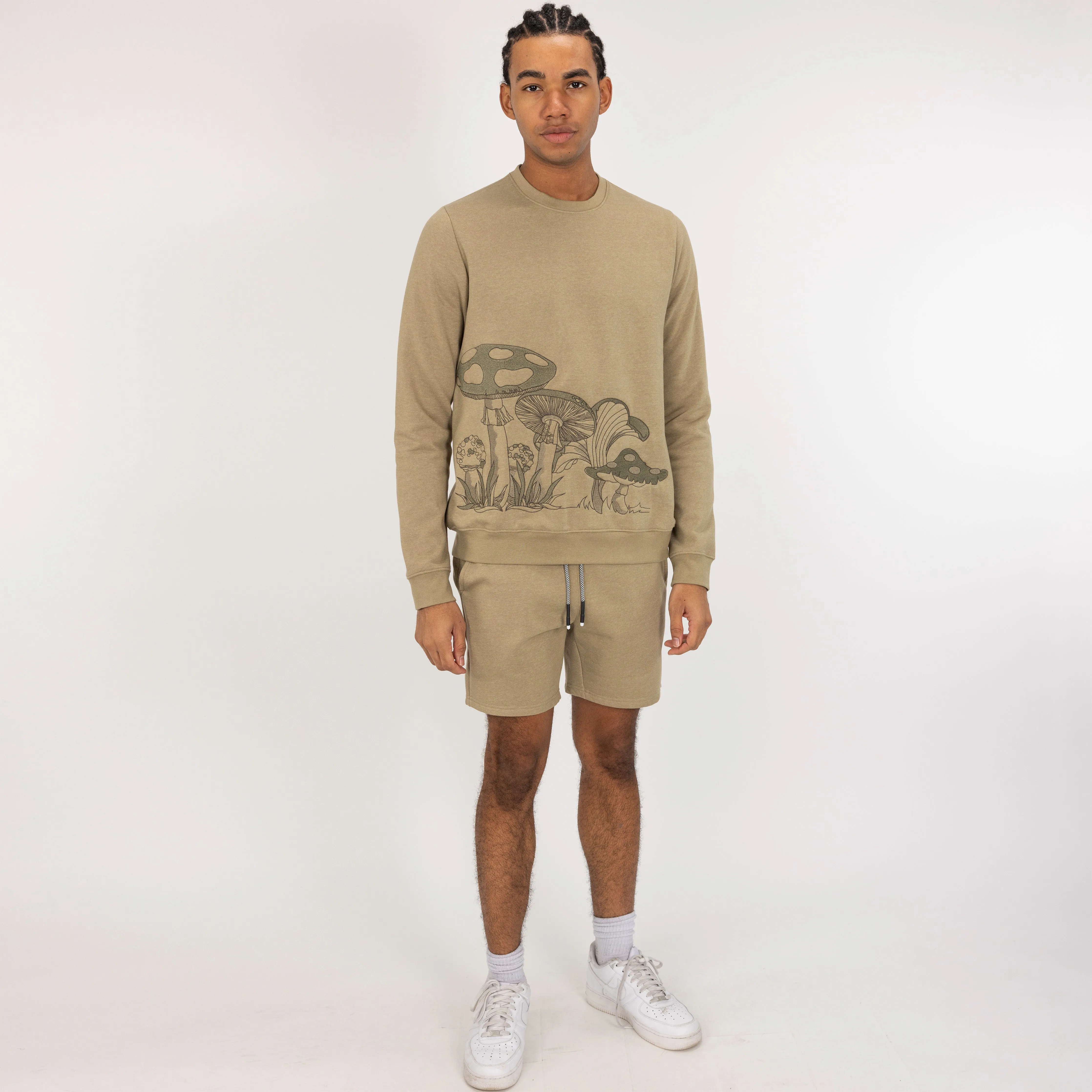 Embroidered Front Sweatshirt  - Elm / Mushroom Fantasy
