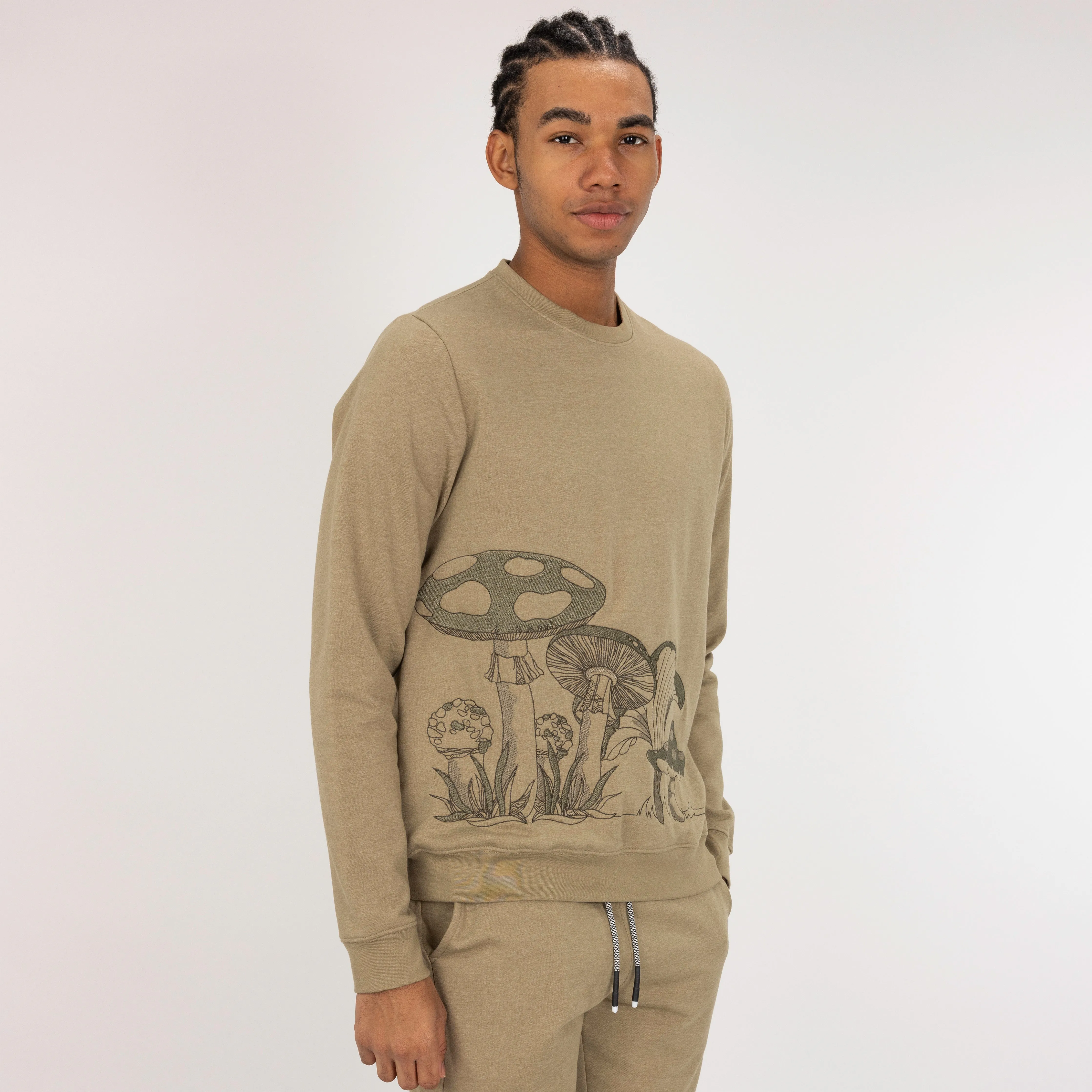 Embroidered Front Sweatshirt  - Elm / Mushroom Fantasy