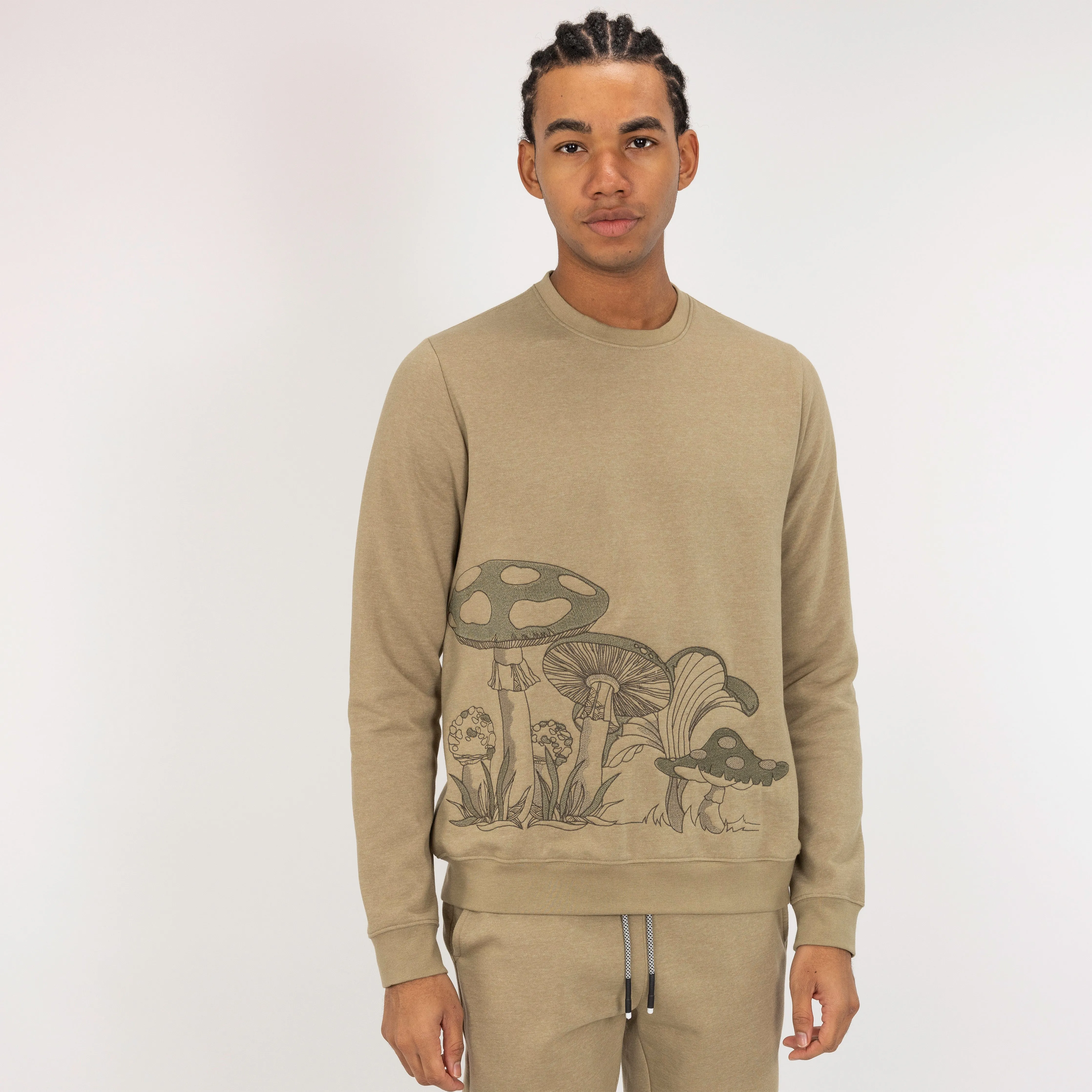 Embroidered Front Sweatshirt  - Elm / Mushroom Fantasy