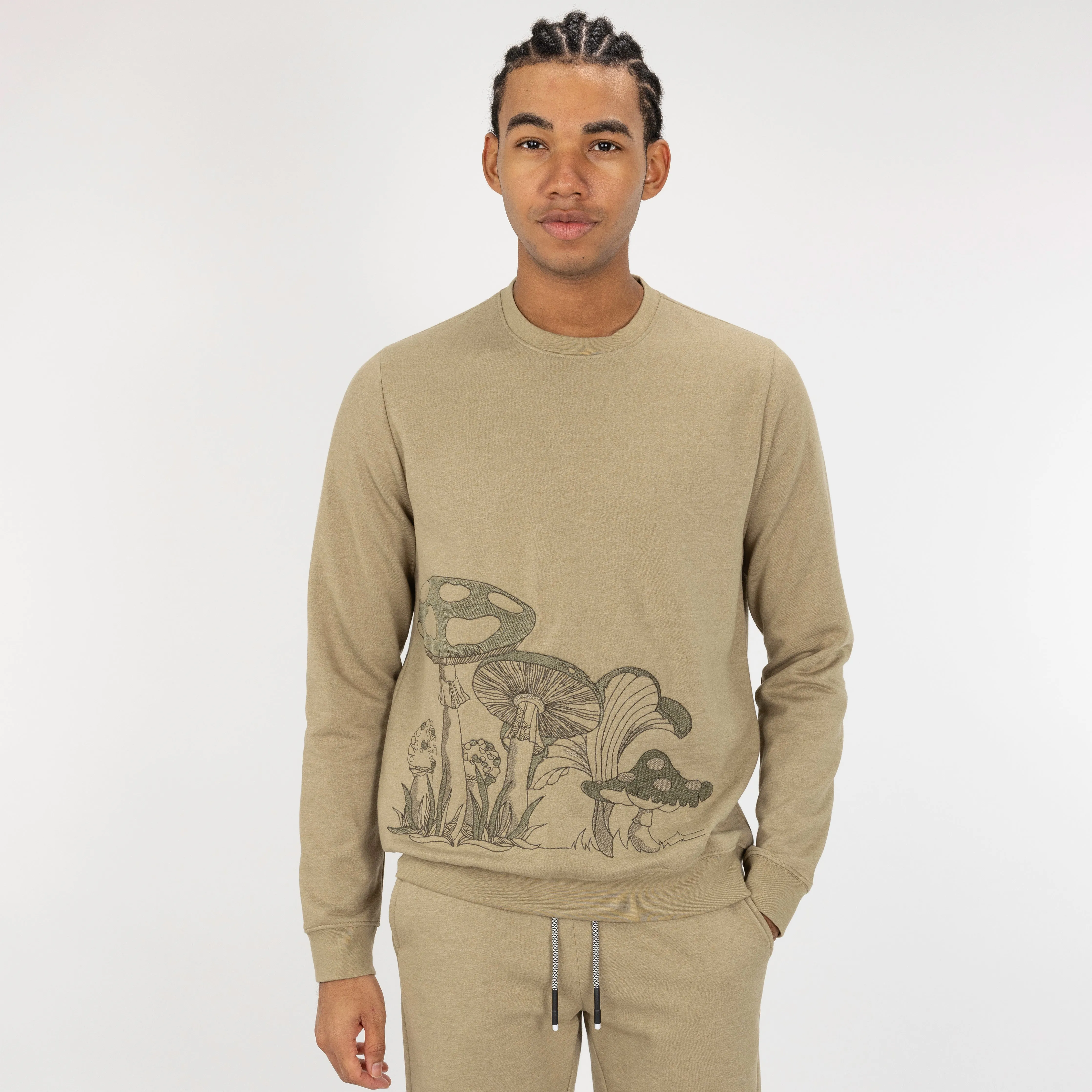Embroidered Front Sweatshirt  - Elm / Mushroom Fantasy