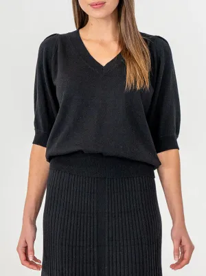 Evita Short Sleeve Knit - Black