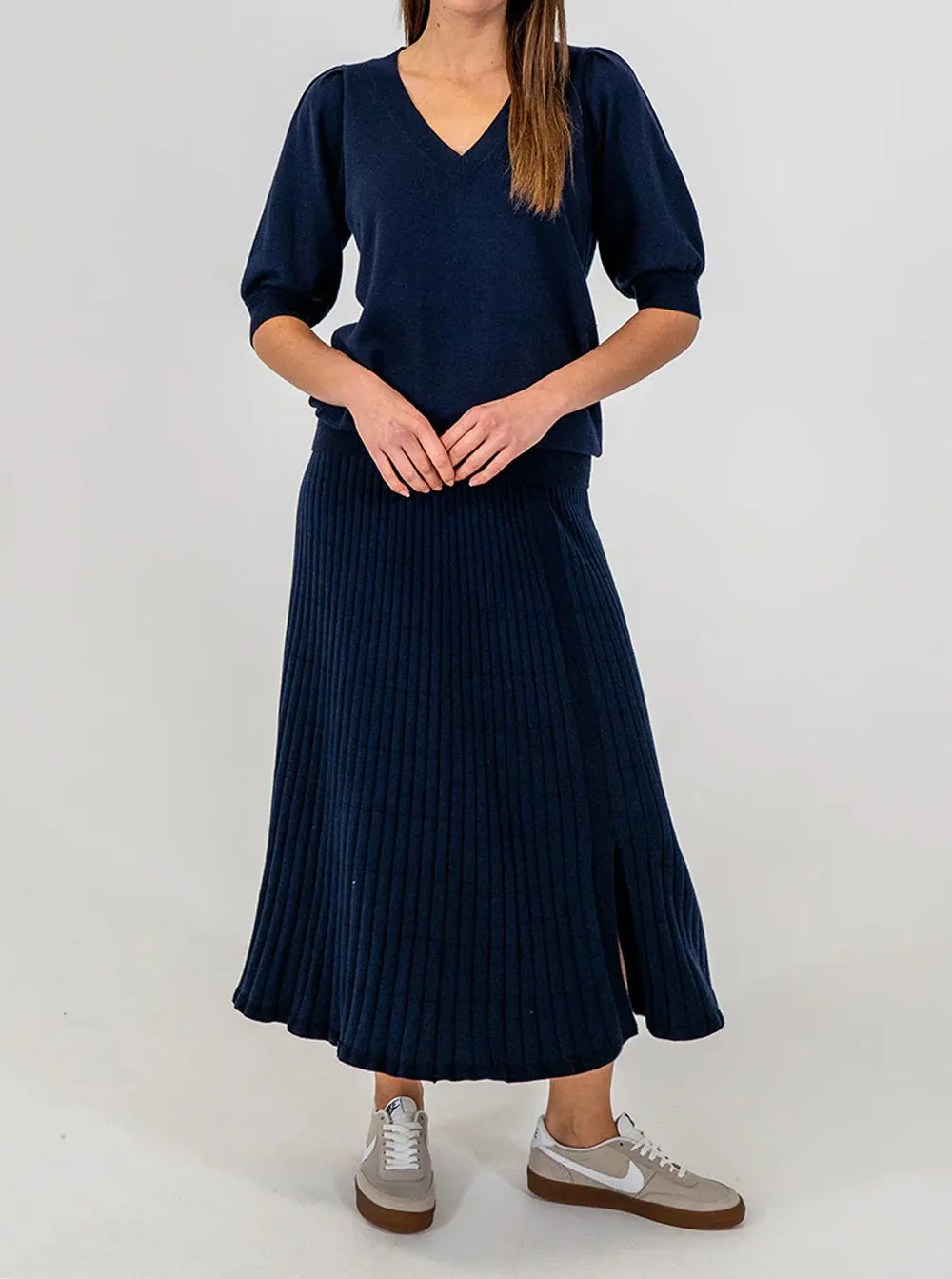 Evita Short Sleeve Knit - Navy