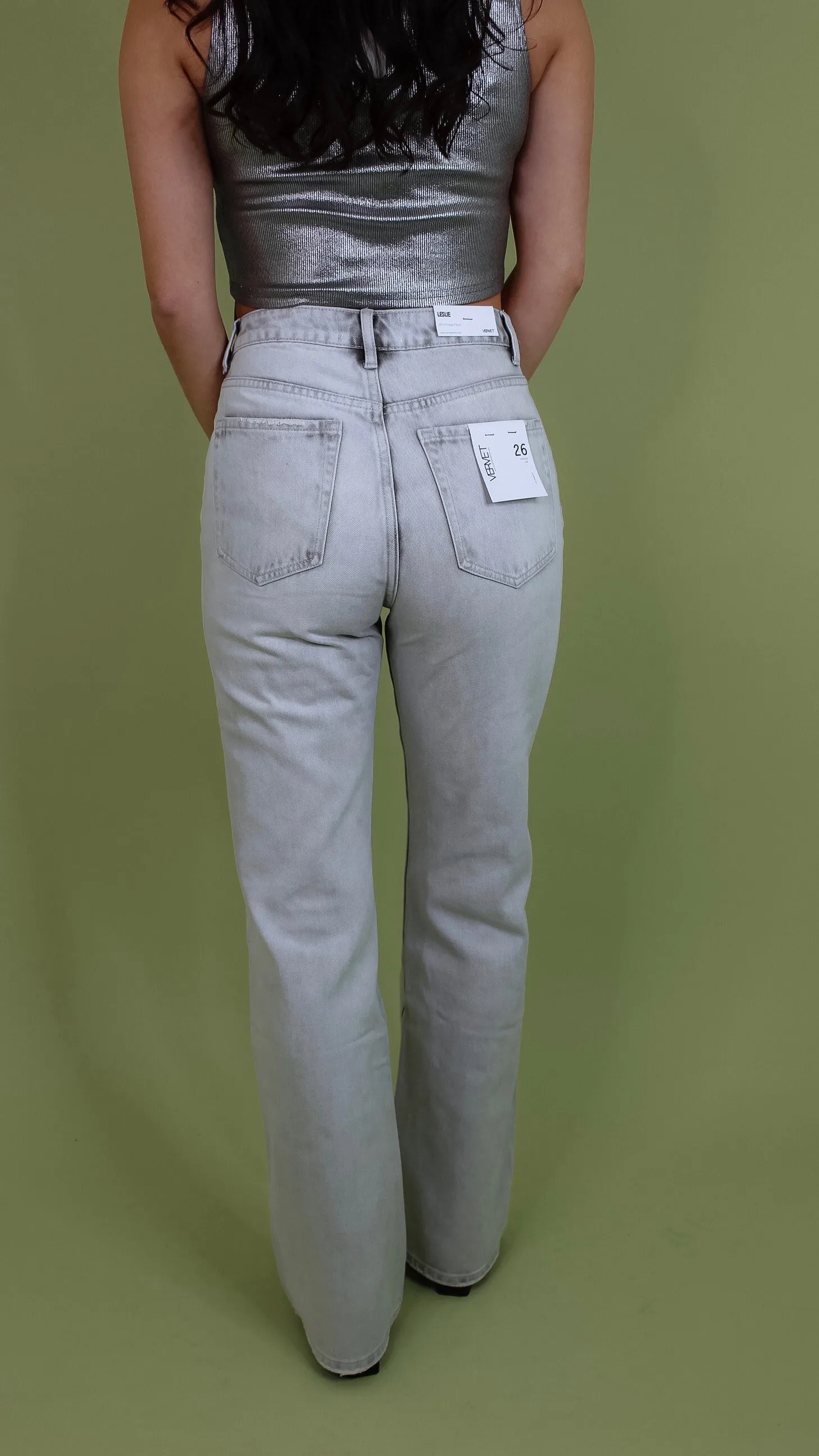 Faded Memory Grey 90's Flare Denim