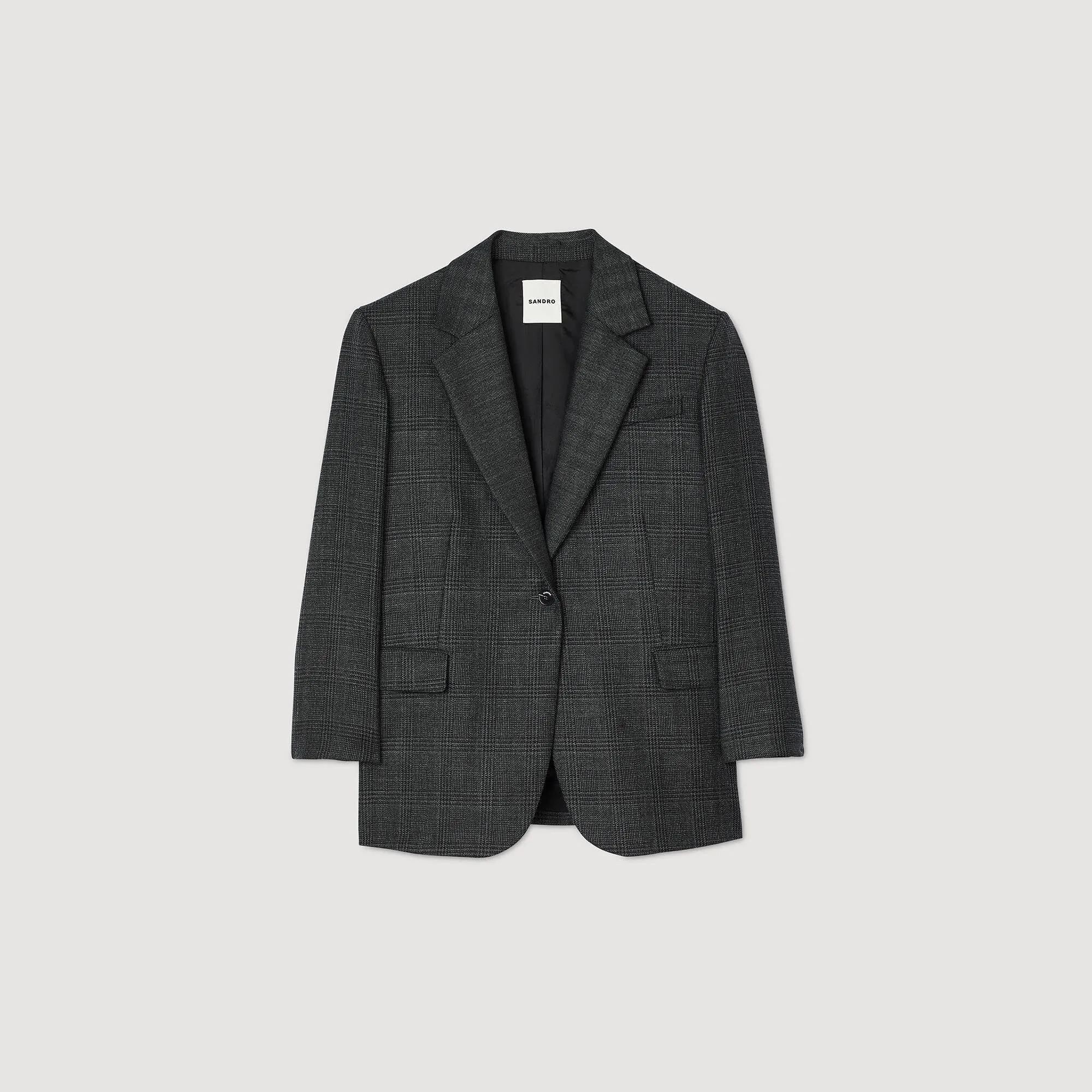 Felicie Checked Suit Jacket Dark Grey