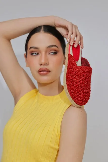 Flat Sole Slip-On Clogs-Red