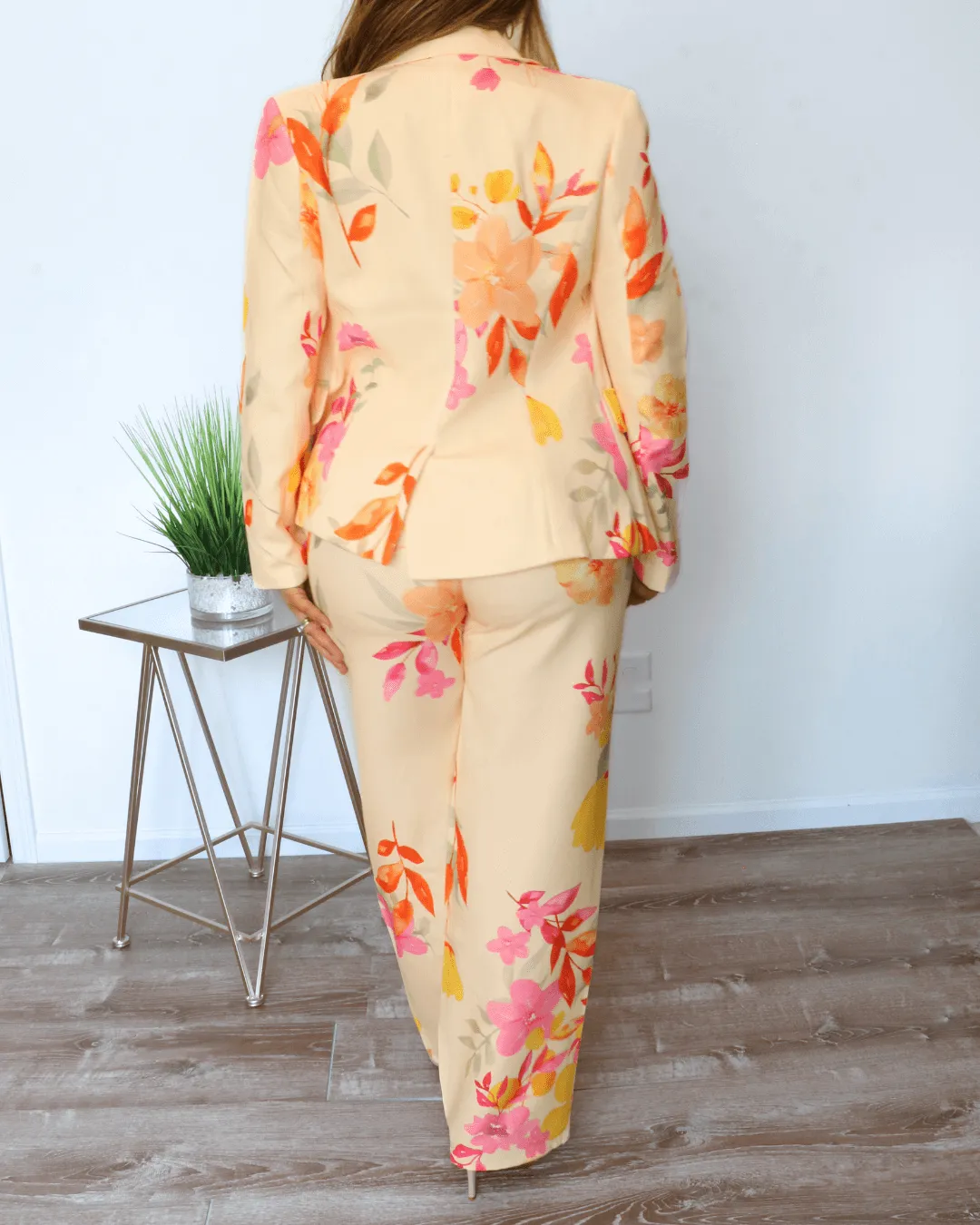 Floral Single Breasted Summer Women Blazer