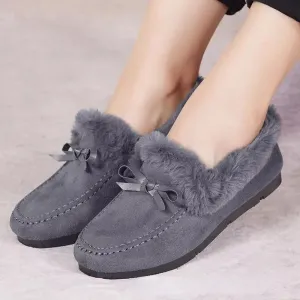 Fluffy loafers for women