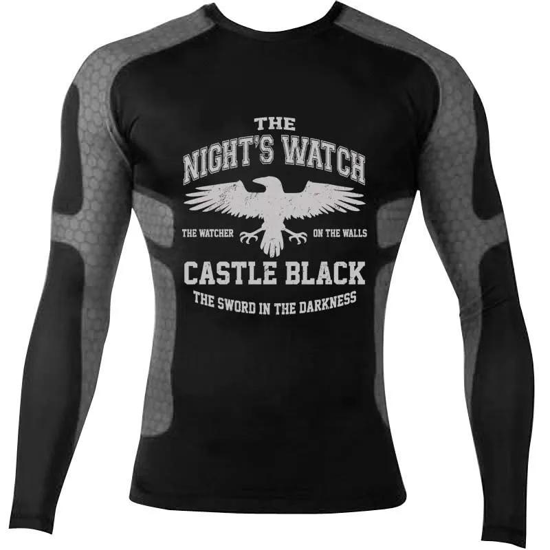 Game of Thrones Night Watch Longsleeve Jiu Jitsu Fighting Grappling Compression Shirt