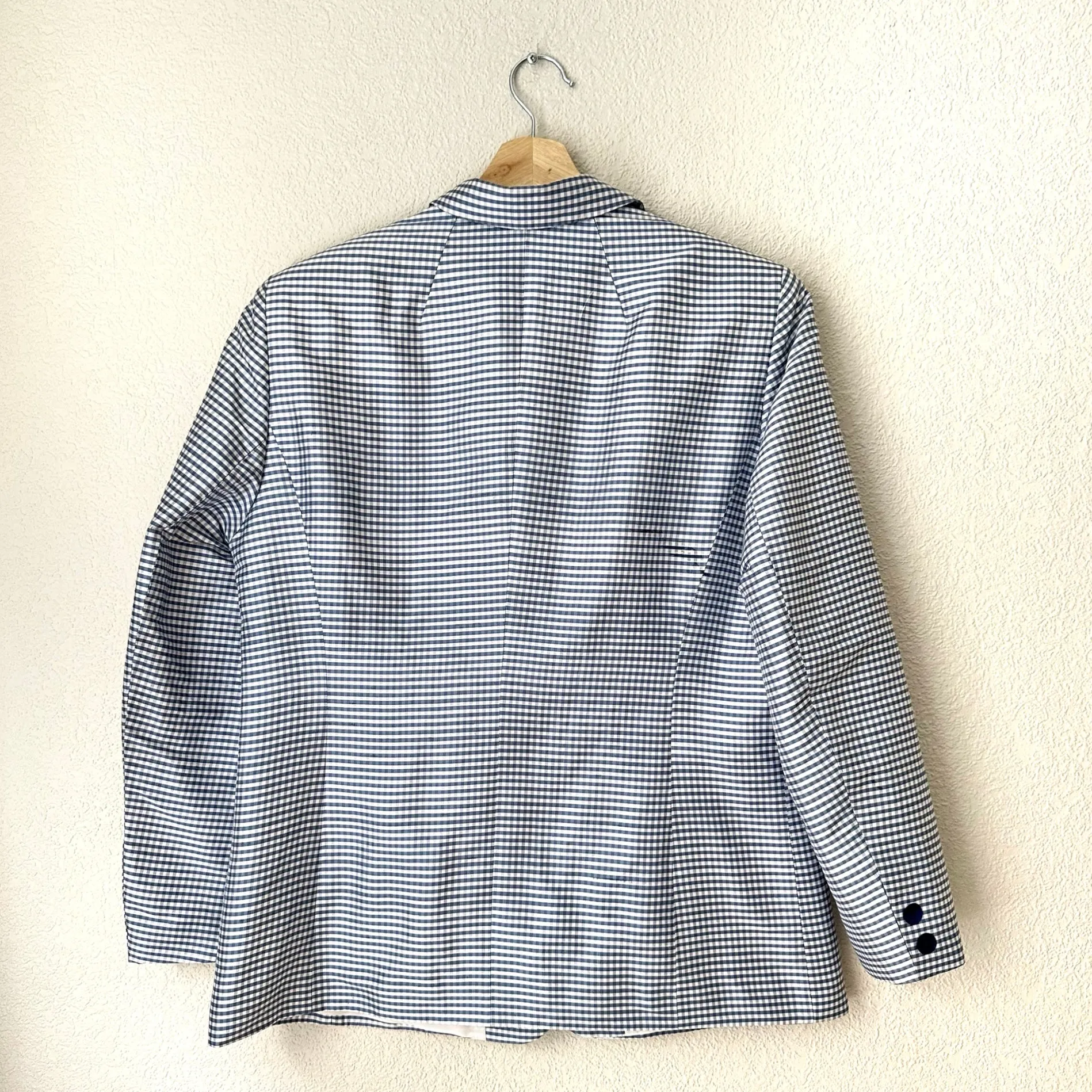 Gingham Checked Silk Blazer - size EU42
