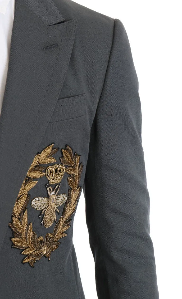 Gray Cotton Linen Royal Bee Blazer