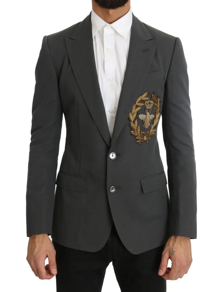 Gray Cotton Linen Royal Bee Blazer