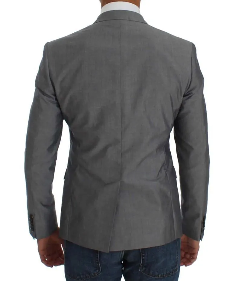 Gray Regular Fit Wool Blend Blazer Jacket