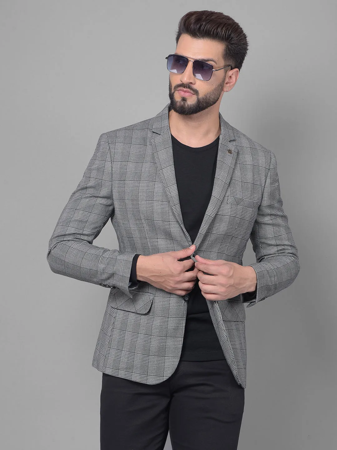 Grey Checked Blazer