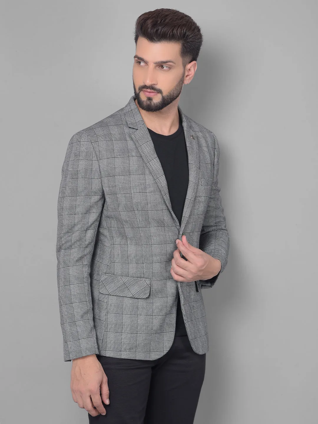 Grey Checked Blazer
