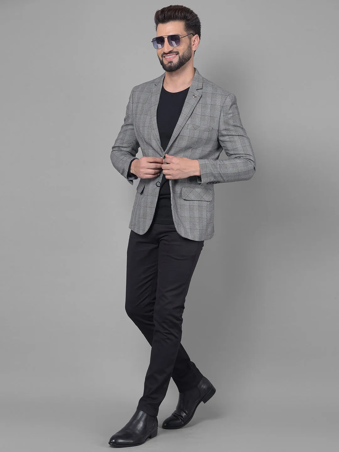 Grey Checked Blazer