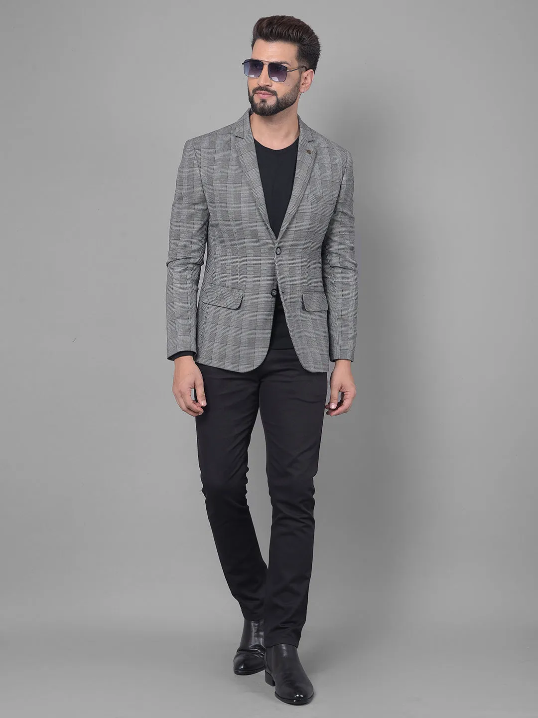 Grey Checked Blazer