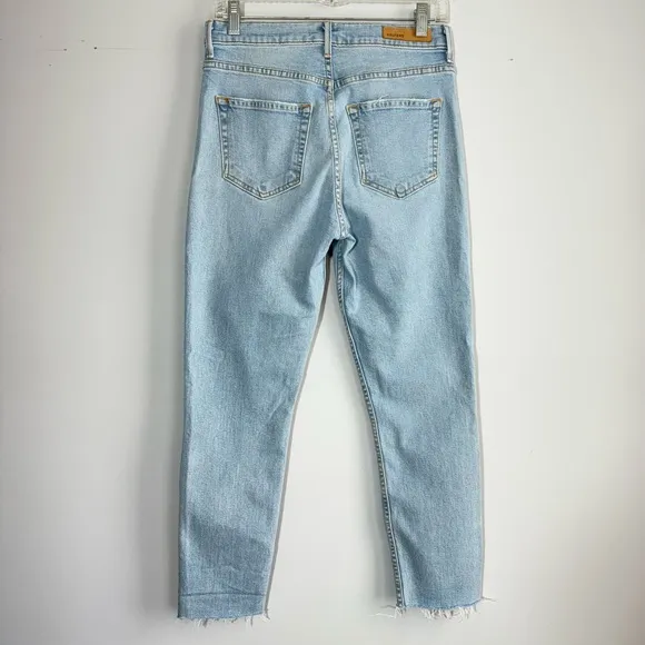 GRLFRND Denim Kendal Jeans Live Fast 27 High Rise Skinny Raw Hem Light Wash