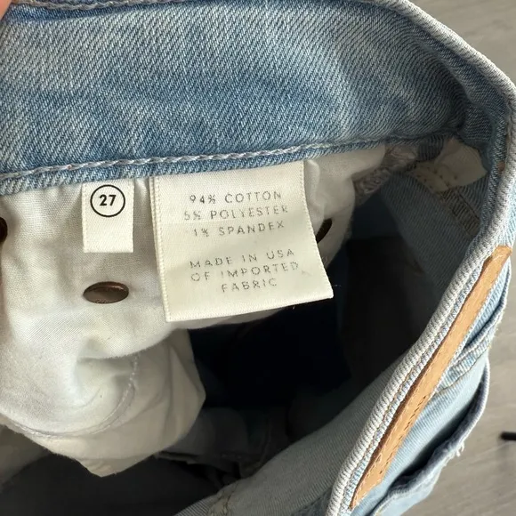 GRLFRND Denim Kendal Jeans Live Fast 27 High Rise Skinny Raw Hem Light Wash