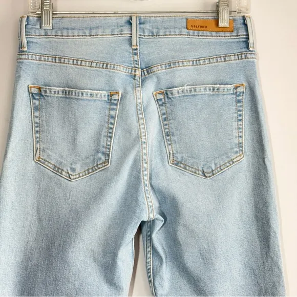 GRLFRND Denim Kendal Jeans Live Fast 27 High Rise Skinny Raw Hem Light Wash