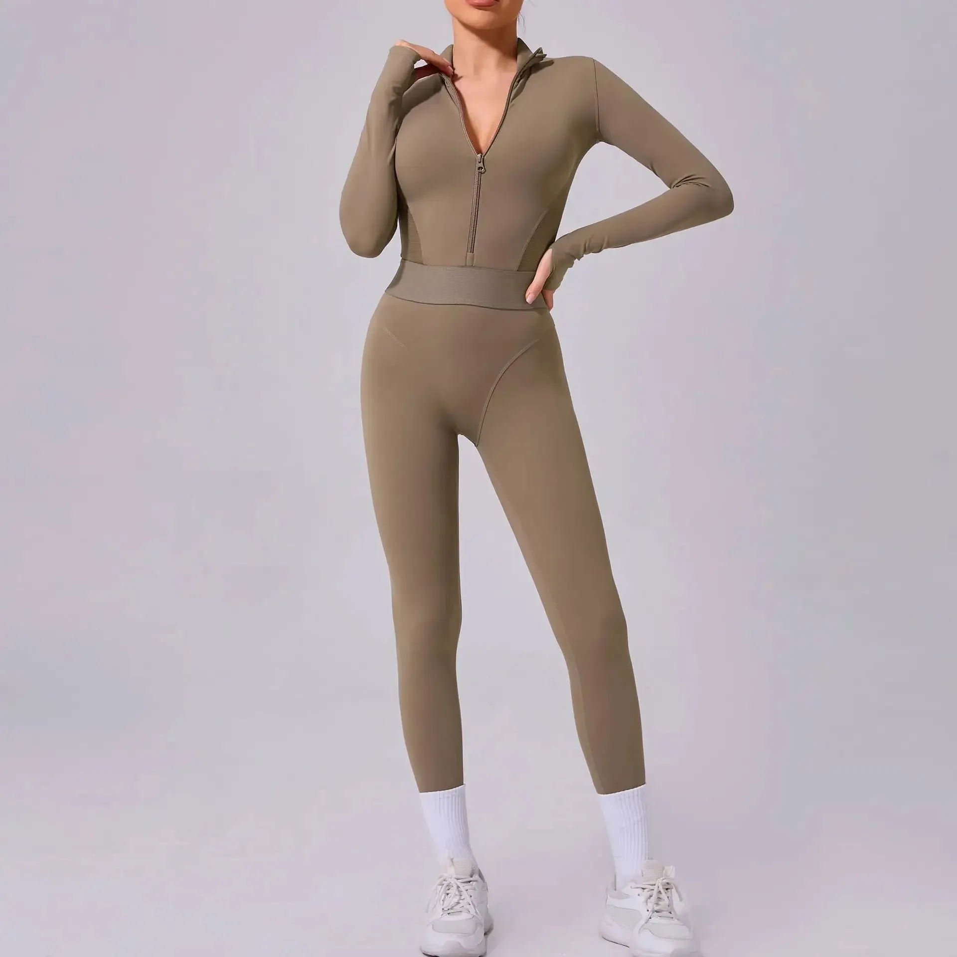 Half Zip Yoga Jumpsuit